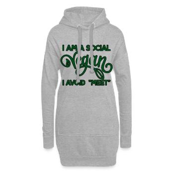 I Am A Social Vegan I Avoid Meet 4 - Hoodie-Kleid - Grau meliert - Vorne