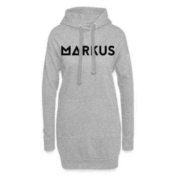 Prénom Markus - Sweat-shirt à capuche long Femme - gris chiné - Devant