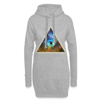 Allsehende Gottesauge Kreuz Dreieck - Hoodie-Kleid - Grau meliert - Vorne