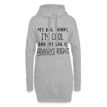Chien cool - Sweat-shirt à capuche long Femme - gris chiné - Devant