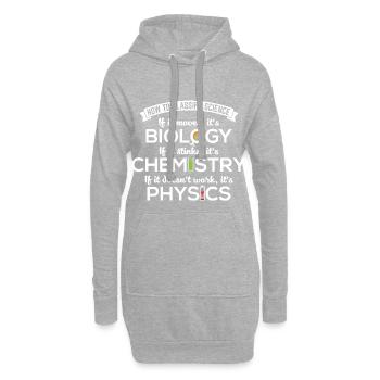 Biologie bewegt Chemie stinkt Physik Nerd Geschenk - Hoodie-Kleid - Grau meliert - Vorne