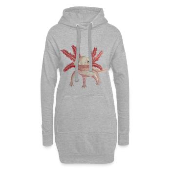 Design Axolotl Fan! L'animal parfait - Sweat-shirt à capuche long Femme - gris chiné - Devant
