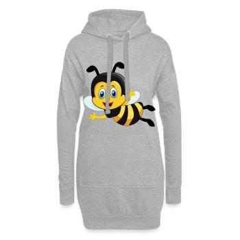 Abeille cadeau mignon mignon - Sweat-shirt à capuche long Femme - gris chiné - Devant