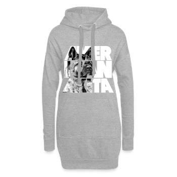 American Akita V - Sweat-shirt à capuche long Femme - gris chiné - Devant