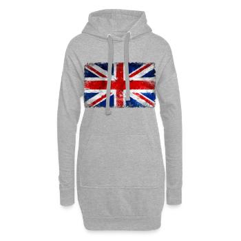 Drapeau vintage britannique - Sweat-shirt à capuche long Femme - gris chiné - Devant