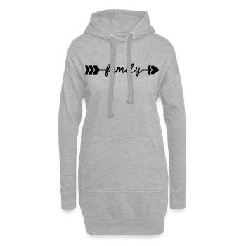 Family - Sweat-shirt à capuche long Femme - gris chiné - Devant