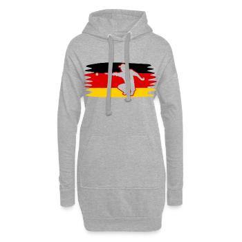 Deutschland Fahne Boule Spieler Pétanque - Hoodie-Kleid - Grau meliert - Vorne