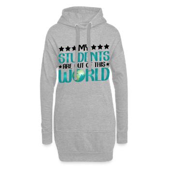 My students are out of this world 13 - Hoodie Dress - heather grey - Front