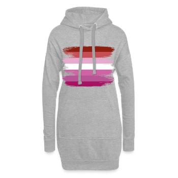 Lesbisch Lesbian Pride Flagge LGBT - Hoodie-Kleid - Grau meliert - Vorne