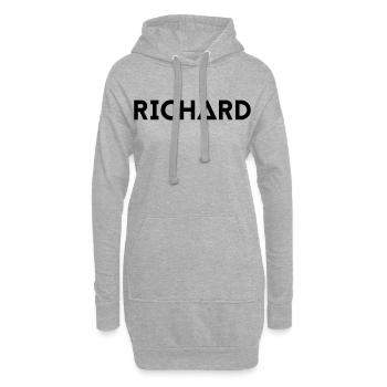 Prénom Richard - Sweat-shirt à capuche long Femme - gris chiné - Devant
