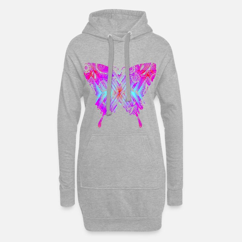 Psytrance Goa Geschenk - Hoodie-Kleid - Grau meliert