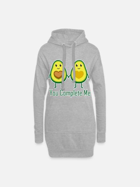Avocado Couple Shirt · Love · Heart Gift - Hoodie Dress - heather grey