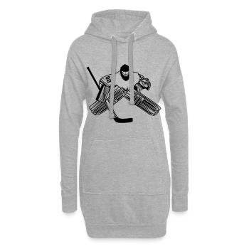 Eishockey Torwart Silhouette Hockey - Hoodie-Kleid - Grau meliert - Vorne