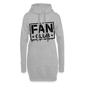 fan club stamp - Sweat-shirt à capuche long Femme - gris chiné - Devant