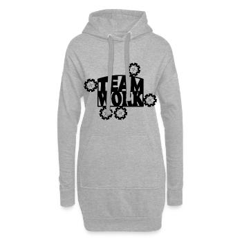 Travail d’Équipe - Sweat-shirt à capuche long Femme - gris chiné - Devant