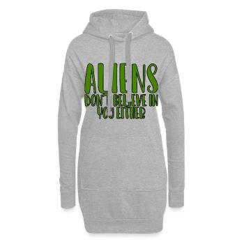 Les extraterrestres ne croient pas en vous non plus 4 - Sweat-shirt à capuche long Femme - gris chiné - Devant