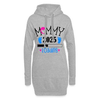 Mère 2025 chargement, je serai maman en 2025 - Sweat-shirt à capuche long Femme - gris chiné - Devant
