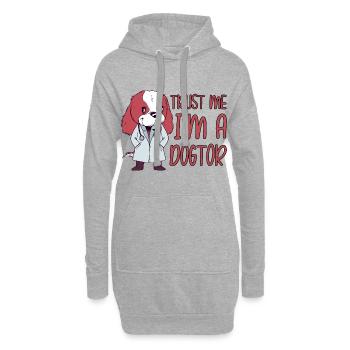 Croyez-moi, je suis un Dogtor 2 - Sweat-shirt à capuche long Femme - gris chiné - Devant