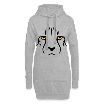 Jeune guépard - Sweat-shirt à capuche long Femme - gris chiné - Devant