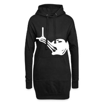 Schnecke - Hoodie-Kleid - Schwarz - Vorne