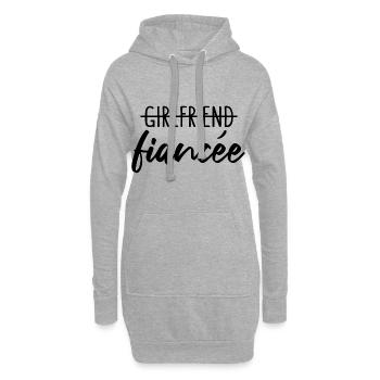 Fiancée fiancée fiançailles - Sweat-shirt à capuche long Femme - gris chiné - Devant