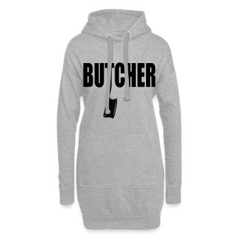 Fleischer Metzger Schlachter - Hoodie-Kleid - Grau meliert - Vorne