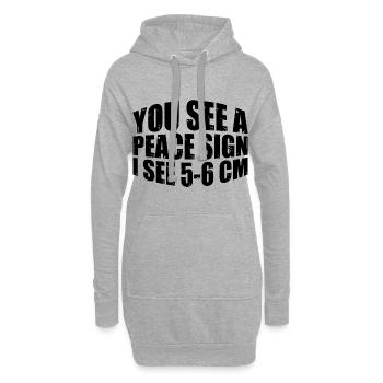 You See A Peace Sign, I See 5-6 Cm 4 - Hoodie-Kleid - Grau meliert - Vorne