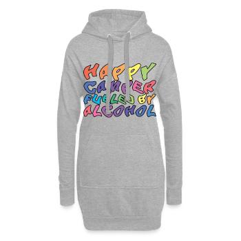 Un campeur heureux alimenté par l’alcool - Sweat-shirt à capuche long Femme - gris chiné - Devant