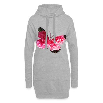 Schmetterling - Hoodie-Kleid - Grau meliert - Vorne