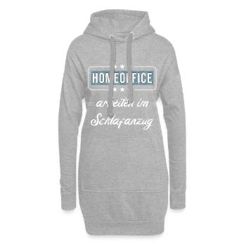 Homeoffice arbeiten im Schlafanzug - Hoodie-Kleid - Grau meliert - Vorne