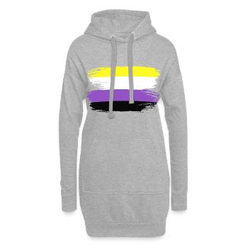 Drapeau Fierté Nonbinary LGBTQ Drapeau Pride LGBT - Sweat-shirt à capuche long Femme - gris chiné - Devant