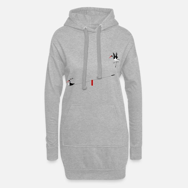 Schwarzstörche - Hoodie-Kleid - Grau meliert