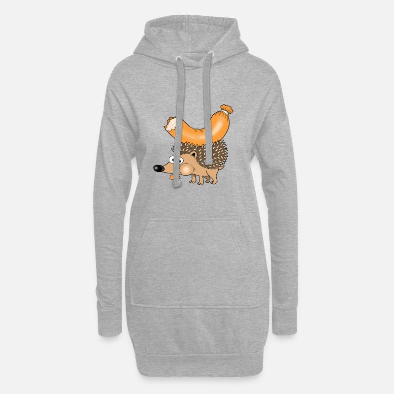 Bockwurstigel - Hoodie-Kleid - Grau meliert