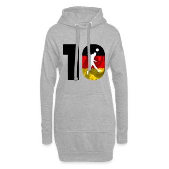 Fussball Spielernummer 10 Deutschland - Hoodie-Kleid - Grau meliert - Vorne