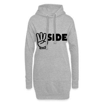 Westside W Fingerzeichen - Hoodie-Kleid - Grau meliert - Vorne