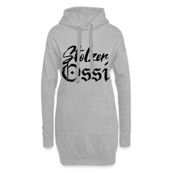 Stolzer Ossi Ostdeutschland - Hoodie-Kleid - Grau meliert - Vorne