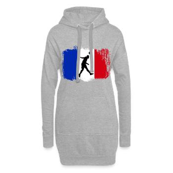 Fußball Frankreich Sport - Hoodie-Kleid - Grau meliert - Vorne