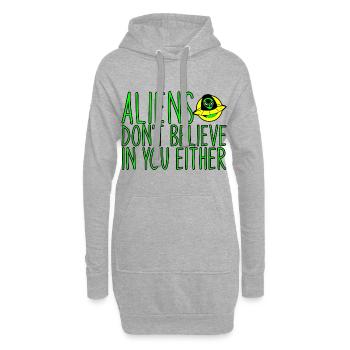 Les extraterrestres ne croient pas en vous non plus 3 - Sweat-shirt à capuche long Femme - gris chiné - Devant