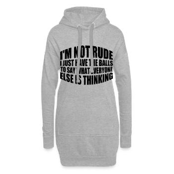 The Balls To Say What Everyone Else Is Thinking 4 - Hoodie Dress - heather grey - Front