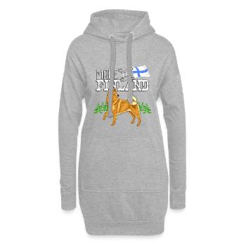 Finnisches Spitzohr Made2 - Hoodie-Kleid - Grau meliert - Vorne