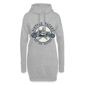 vintage Rennfahrer Hotrod Hot Rod Meister - Hoodie-Kleid - Grau meliert - Vorne
