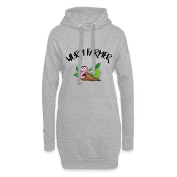 Wurm Farmer - Wurmfarmer drôle T-shirt - Sweat-shirt à capuche long Femme - gris chiné - Devant