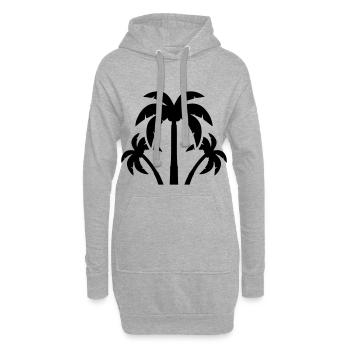 palme icône icon - Sweat-shirt à capuche long Femme - gris chiné - Devant