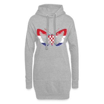 Croatie Croate Hrvatska Croatie Croates Croates Croates - Sweat-shirt à capuche long Femme - gris chiné - Devant