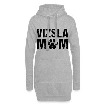 Vizsla Mom Magyar Vizsla - Hoodie-Kleid - Grau meliert - Vorne