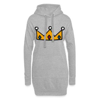 Couronne - Sweat-shirt à capuche long Femme - gris chiné - Devant