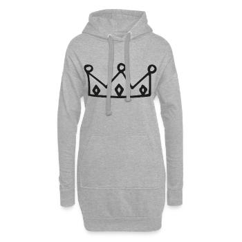 Krone Zeichnung Skizze - Hoodie-Kleid - Grau meliert - Vorne