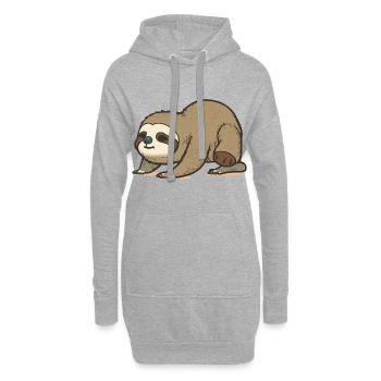 Zen-Faultier - Hoodie-Kleid - Grau meliert - Vorne