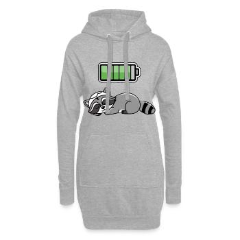 Racoon Sleeping Recharging Night Bedtime - Hoodie-Kleid - Grau meliert - Vorne