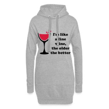 Comme un bon vin 2c - Comme un bon vin - Sweat-shirt à capuche long Femme - gris chiné - Devant